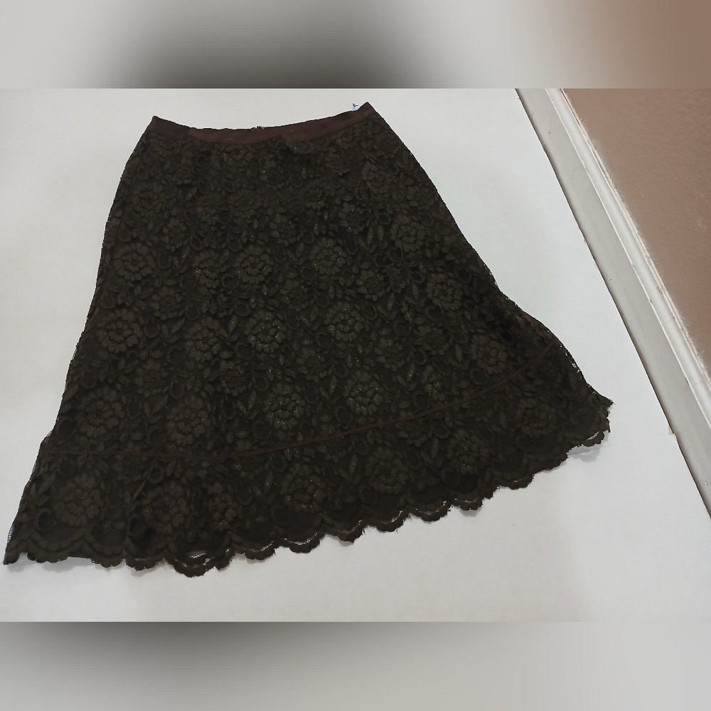 Elegant Brown Lace Skirt